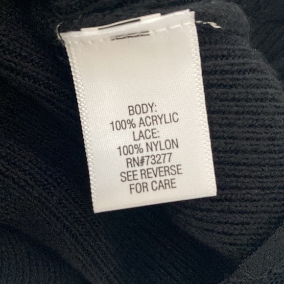 Apt.9 Turtleneck Sleeveless  Lace Hem Knit Sweater Mini Dress - Picture 5 of 6